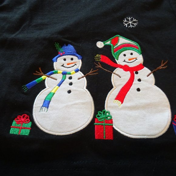 XXL black with snowmen Christmas cardigan - Picture 4 of 9